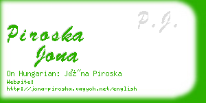 piroska jona business card